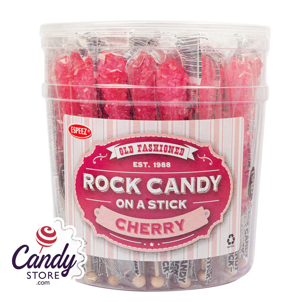 Pink Rock Candy Crystal Sticks Cherry - 36ct Tubs - Image 3